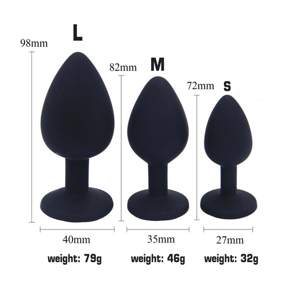 SİLİKON ANAL PLUG KIRMIZI KÜÇÜK BEYAZ TAŞ