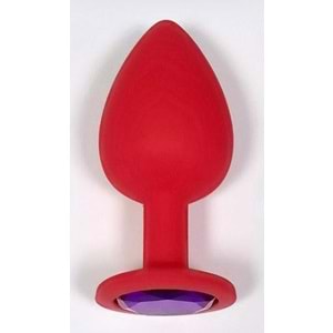SİLİKON ANAL PLUG KIRMIZI KÜÇÜK BEYAZ TAŞ